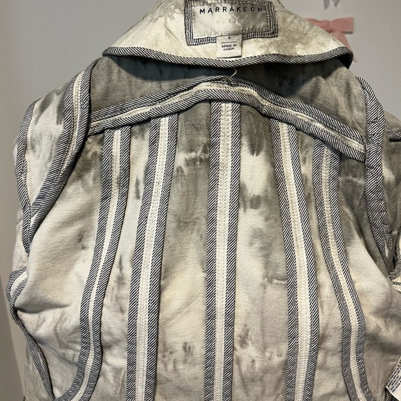 Marrakech Marci Moto Jacket Evereve Tie Dye Animal Print Cream Gray - Picture 11 of 14